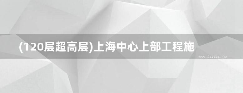 (120层超高层)上海中心上部工程施工组织设计完整版