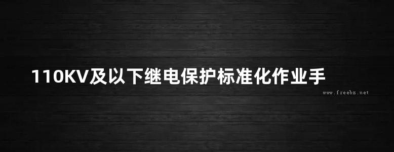 110KV及以下继电保护标准化作业手册