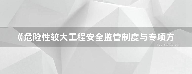 《危险性较大工程安全监管制度与专项方案范例(模架工程)》高淑娴、魏铁山、周与诚