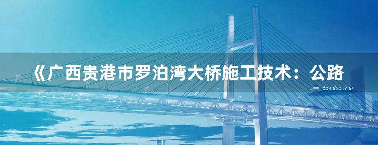 《广西贵港市罗泊湾大桥施工技术：公路基础设施建设与养护》李俊、闫平、罗嗣松、刘水康