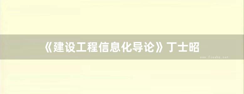 《建设工程信息化导论》丁士昭