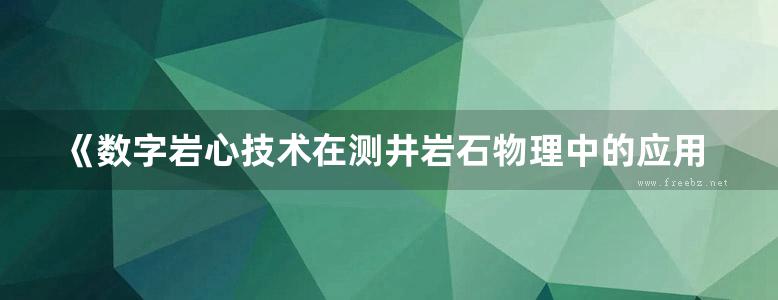 《数字岩心技术在测井岩石物理中的应用》赵建鹏、姜黎明