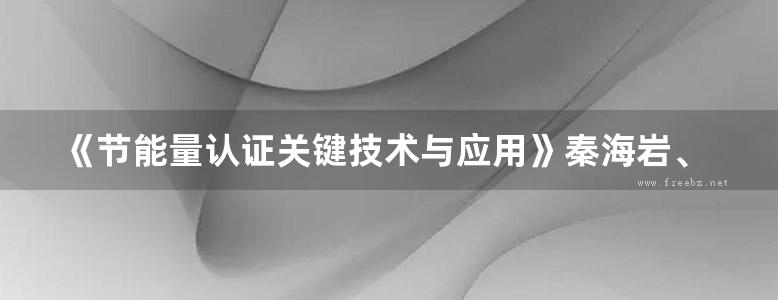 《节能量认证关键技术与应用》秦海岩、李承曦