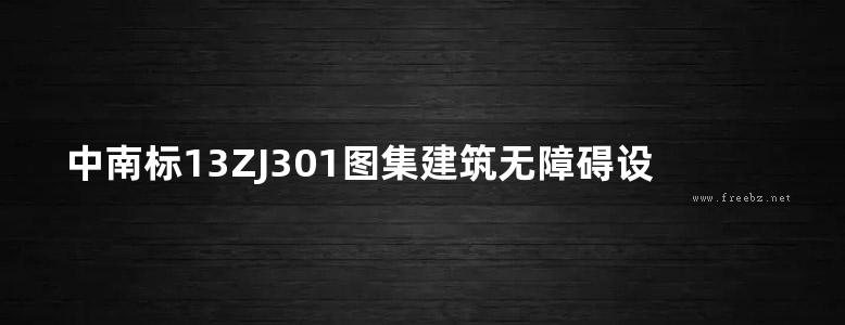 中南标13ZJ301图集建筑无障碍设施图集