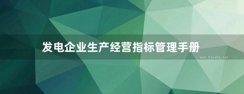 发电企业生产经营指标管理手册