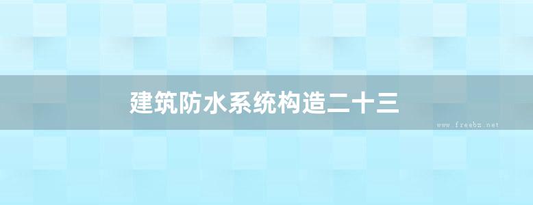 建筑防水系统构造二十三