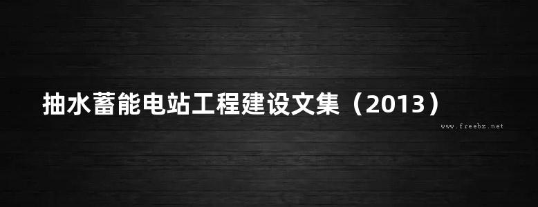 抽水蓄能电站工程建设文集（2013）