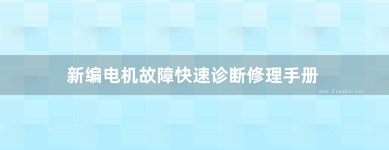 新编电机故障快速诊断修理手册