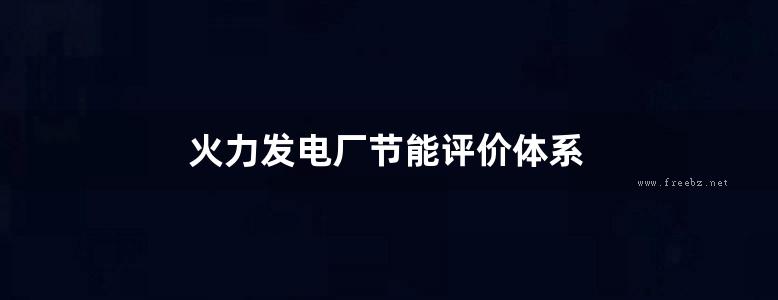 火力发电厂节能评价体系