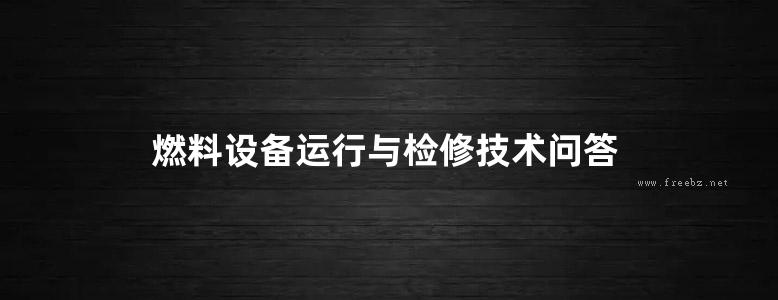 燃料设备运行与检修技术问答