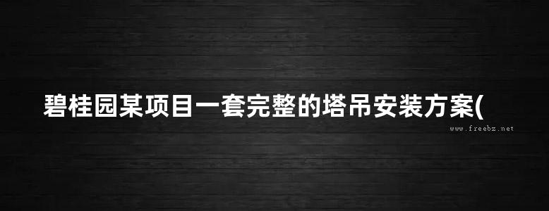 碧桂园某项目一套完整的塔吊安装方案(含计算)及应急预案，含配套cad图