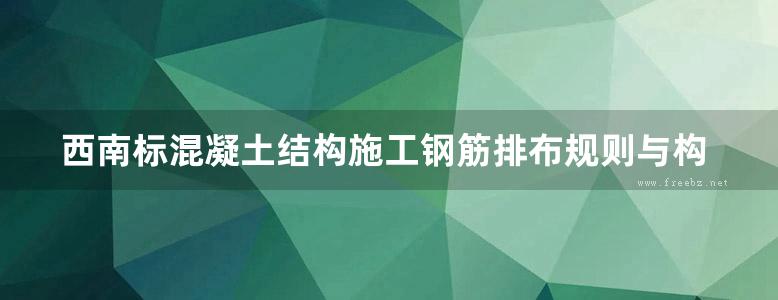 西南标混凝土结构施工钢筋排布规则与构造详图现浇混凝土框架剪力墙框架剪力墙框支剪力墙结构地方规范图集