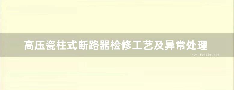 高压瓷柱式断路器检修工艺及异常处理